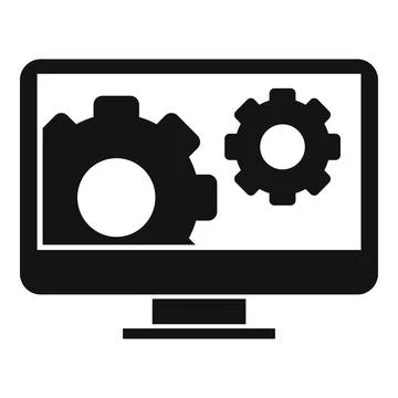 Computer gear system icon, simple style Stock Illustration