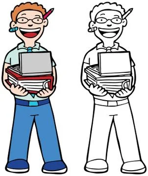 Computer geek Stock Illustration