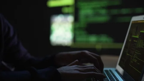Computer geek searching secret information on private servers, access denied Stock Footage 84112220