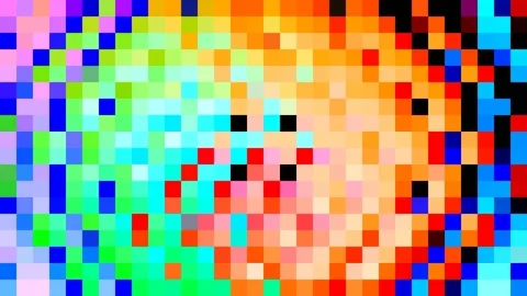 Computer generate 8 bit effect, colorful pixel background, pixel square Stock Footage 163978516