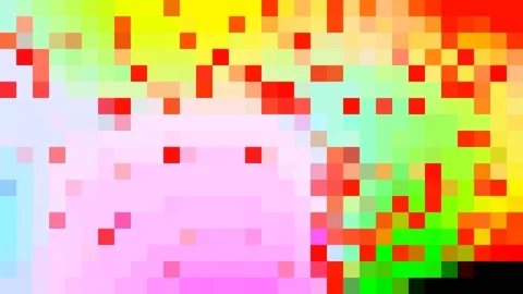 Computer generate 8 bit effect, colorful pixel background, pixel square Stock Footage 163978834
