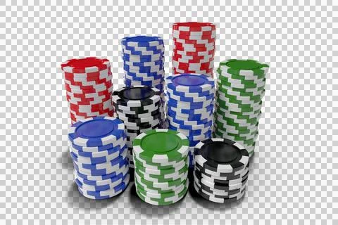 Computer generated 3D image of gambling chips Illustrazione stock