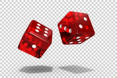 Computer generated 3D image of red dice Stock Illustration
