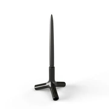 Computer-generated 3d realistic black candle holder isolated on a vertical white Stock Illustration