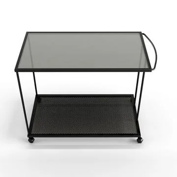 Computer-generated 3d realistic black coffee table isolated on a vertical white Stock Illustration