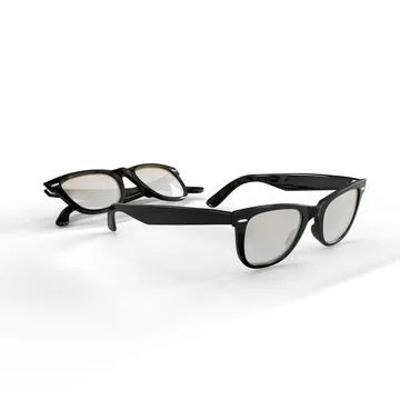 Computer-generated 3d realistic glasses isolated on a vertical white background. Stock Illustration