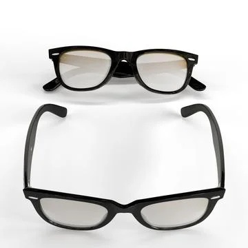 Computer-generated 3d realistic glasses isolated on a vertical white background. Stock Illustration