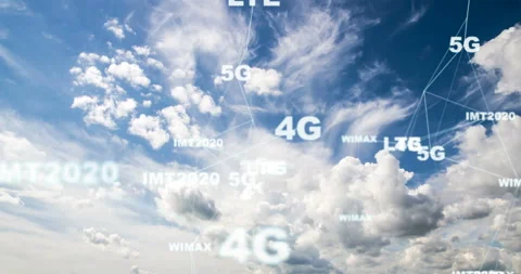Computer generated, 5G connectivity technology animation. alpha channel Stock Footage 101991433