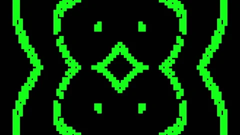 Computer generated 8 bit arcade game colorful nostalgic sci-fi background. Stock Footage 221649809