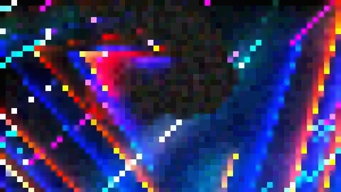 Computer generated 8 bit effect, colorful pixelated backdrop, 3d rendering Stock Footage 119674358