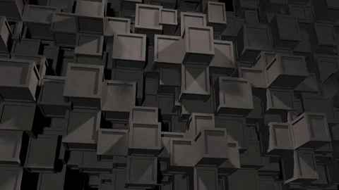 Computer generated abstract background of concrete Cubes Stock Footage 84600475