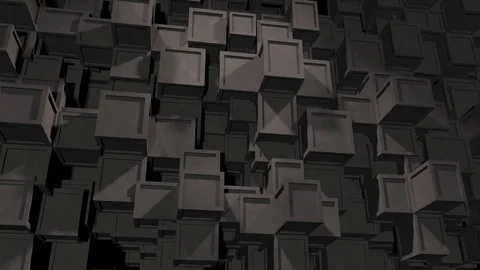 Computer generated abstract background of concrete Cubes Stock Footage 84600613