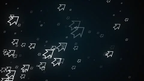 Computer generated abstract background. Lots of outline neon arrows, 3D Stock Illustration