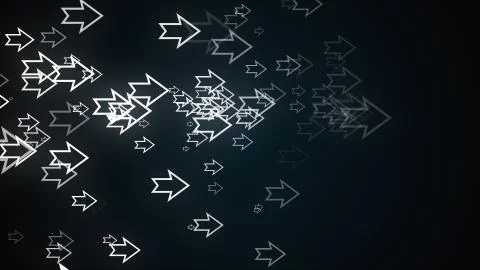 Computer generated abstract background. Lots of outline neon arrows, 3D Stockillustratie