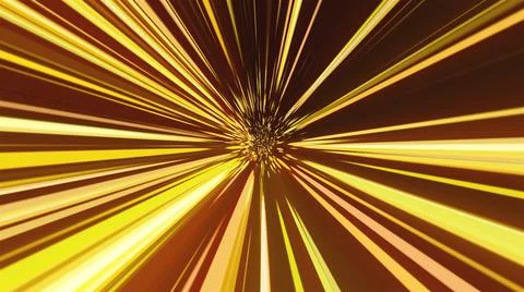 Computer generated abstract background from many golden rays and particles, 3D Stock Illustration