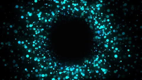 Computer generated abstract background. Random flow of colored round particles Stock Footage 121490878