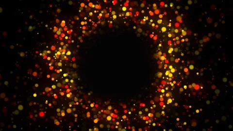 Computer generated abstract background. Random flow of colored round particles Stock Footage 121491586
