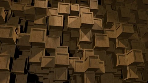 Computer generated abstract background of wooden Cubes Stock Footage 84601511