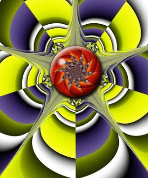 Computer generated abstract colorful fractal artwork Stock Illustration