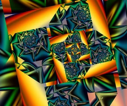 Computer generated abstract colorful fractal artwork Stock Illustration
