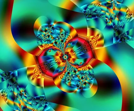 Computer generated abstract colorful fractal artwork Stock Illustration