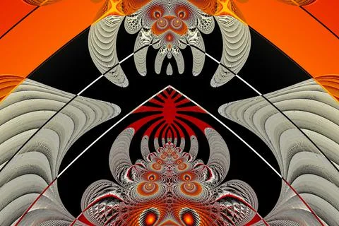 Computer generated abstract colorful fractal artwork Stock Illustration