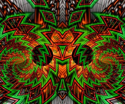 Computer generated abstract colorful fractal artwork Stock Illustration