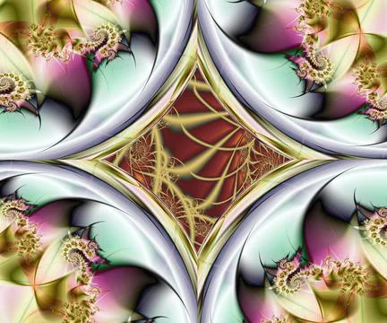 Computer generated abstract colorful fractal artwork Stock Illustration