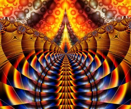 Computer generated abstract colorful fractal artwork Stock Illustration