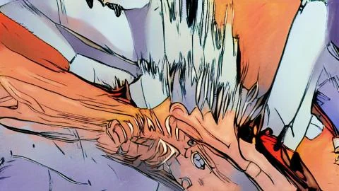 Computer generated abstract comic style background. 3d rendering of the drawn Stock Illustration