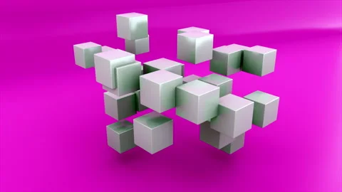 Computer generated abstract geometric shapes from cubes. 3d rendering unreal Vídeos de archivo 133745334