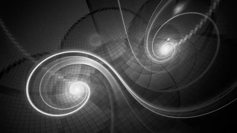 , computer generated abstract intensity map, 3D rendering, black and white Stock Illustration