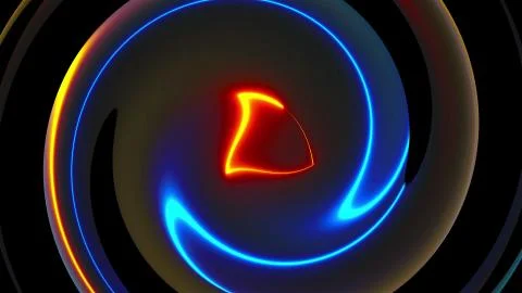 Computer generated abstract twist background. 3D rendering circular merger of イラスト素材