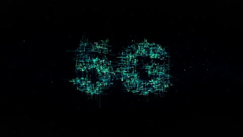 Computer generated animation of 5G text Stock Footage 151976394