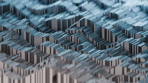Computer generated animation of geometric patterns such as a maze, blue and Stock Footage 277186429