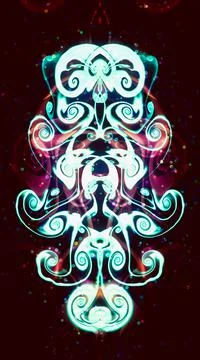 Computer generated artificial fluid-art texture Stock Illustration