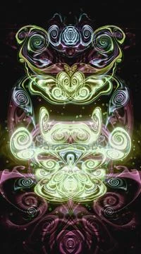 Computer generated artificial fluid-art texture Illustrazione stock