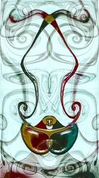 Computer generated artificial fluid-art elements Illustrazione stock