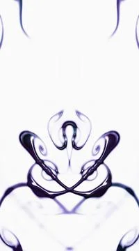 Computer generated artificial fluid-art ink blot Illustrazione stock