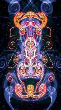 Computer generated artificial fluid-art texture Illustrazione stock