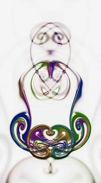 Computer generated artificial fluid-art elements texture 库存插图