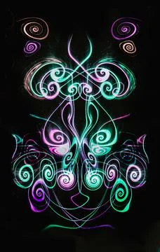 Computer generated artificial fluid-art texture 库存插图