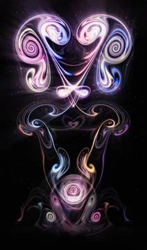 Computer generated artificial fluid-art texture Stock Illustration