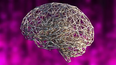 Computer generated artificial intelligence. 3d rendering of the shape of the Illustrazione stock