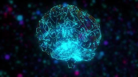 Computer generated artificial intelligence. 3d rendering of the digital brain Stock Illustration