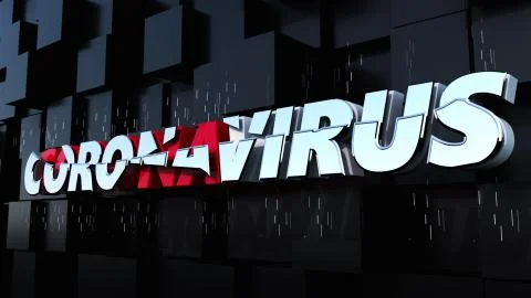 Computer generated background with banner Coronavirus. 3d rendering of Stock Illustration