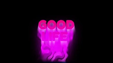 Computer generated background with banner Good Life. 3d rendering of text with Stock Illustration
