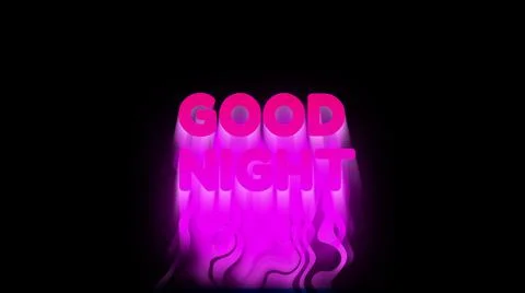 Computer generated background with banner Good night. 3d rendering of text with Stock Illustration