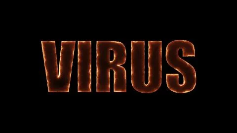 Computer generated background with burning banner virus. 3d rendering of a fiery イラスト素材