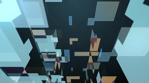 Computer generated background chaotic transformation of square shapes Stock Footage 246709448